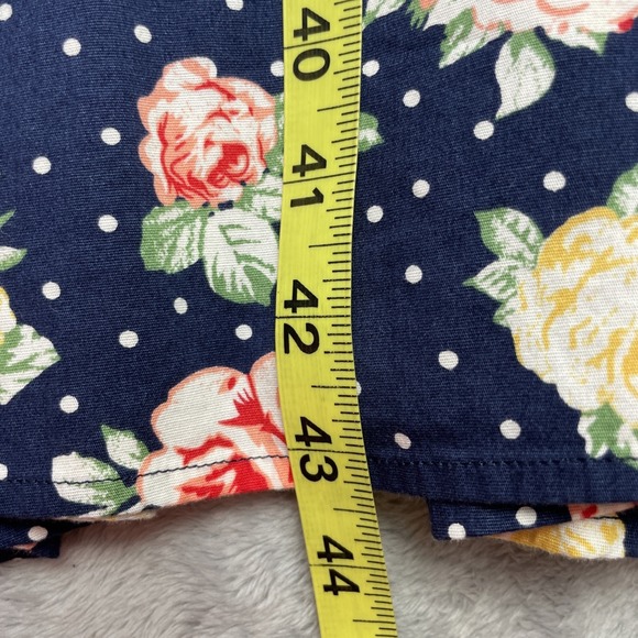 Hell Bunny Vixen Womens Rockabilly Dress Size 2XL Navy Flora Short Sleeve Retro - Picture 9 of 11